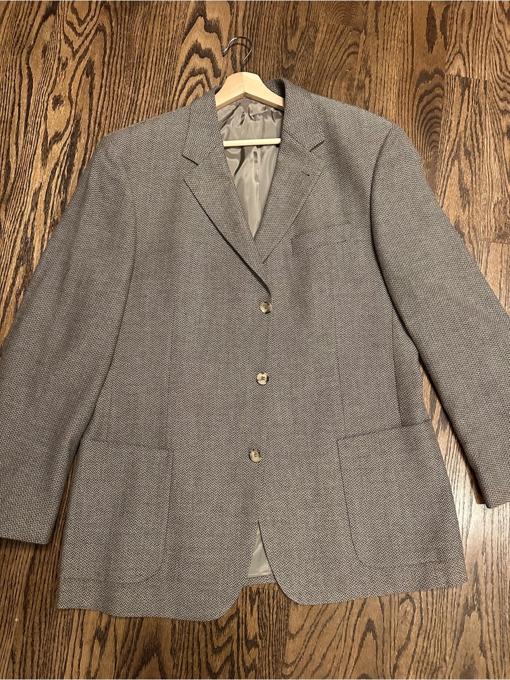 Hugo Boss Men's Light Gray Textured Three-Button Blazer